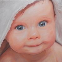 Portrait vom Foto, Baby, &Ouml;lmalerei- klein
