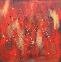 Kunstunikat rot, braun & Gold - Abstrakt Nr 1407-